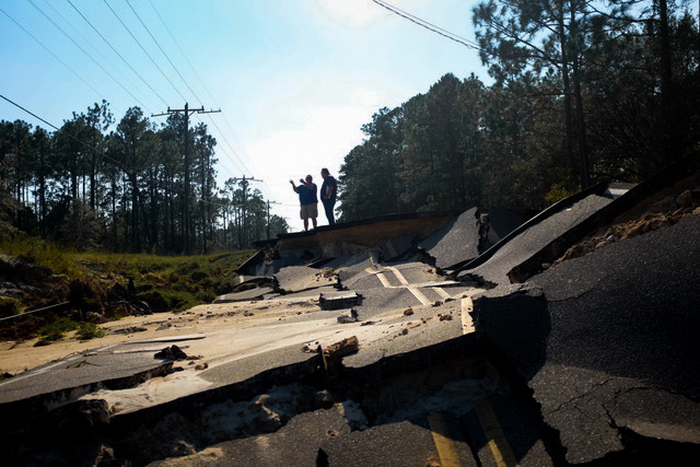 torn up road